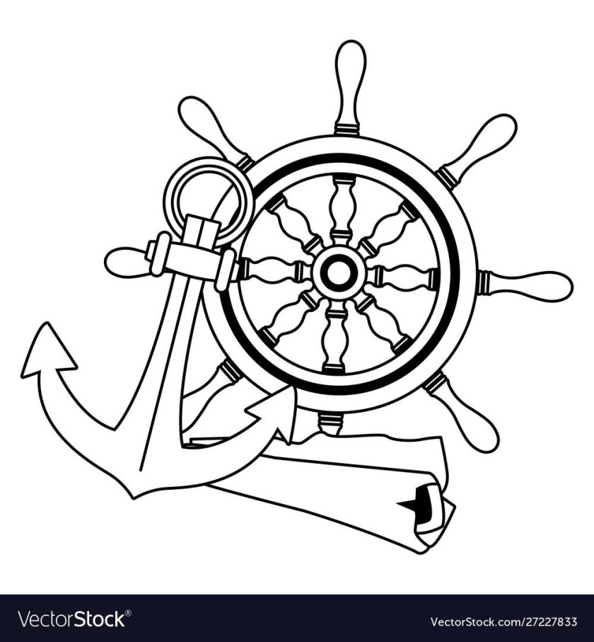 Штурвал трафарет