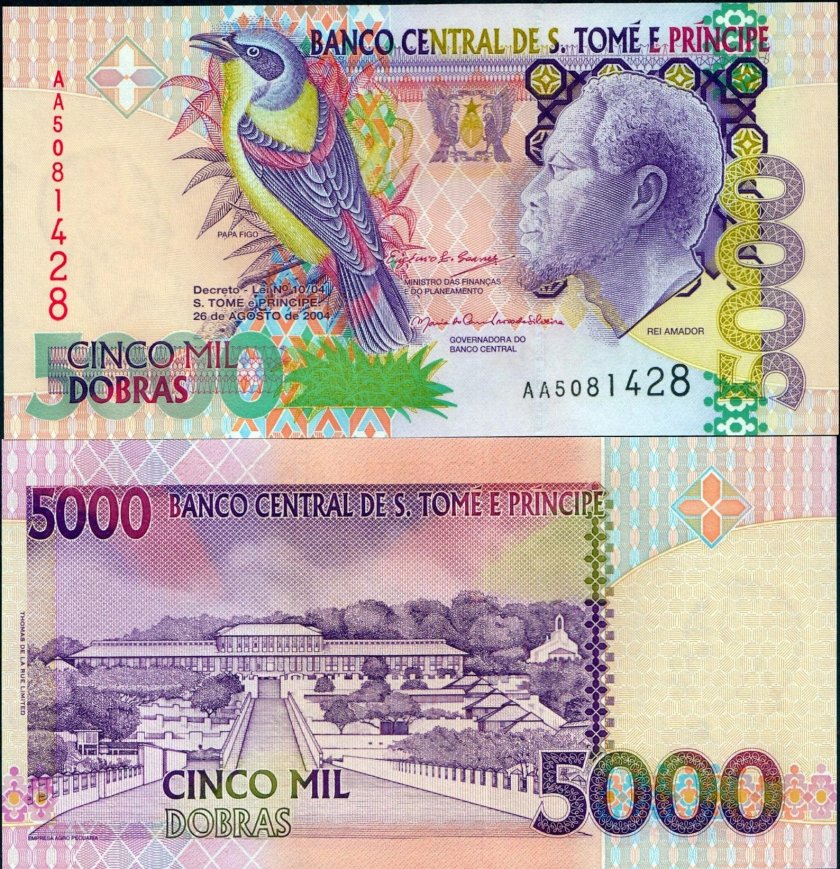 Сан томе и Принсипи 5000 добра 1996 год
