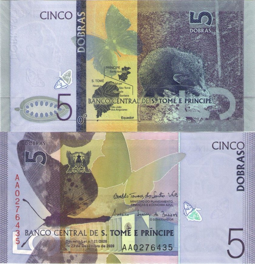 Банкнота билетов Сан томе и Принсипи