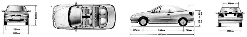 Размер Рено Меган 1 хэтчбек