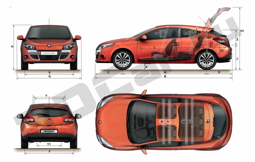Габариты рено меган 3 хэтчбек