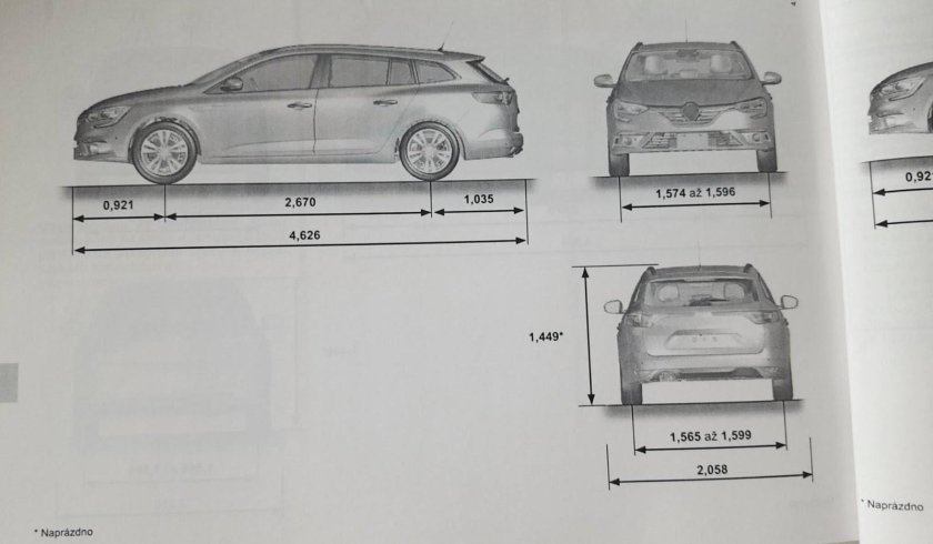 Renault Megane 3 универсал габариты