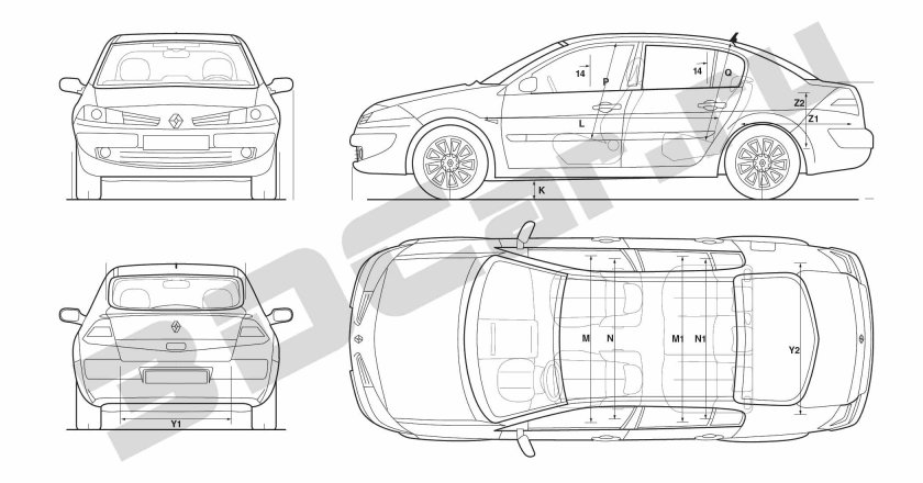 Рено Меган 1 седан габариты