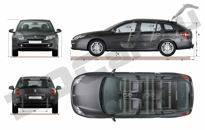 Renault Laguna 3 универсал габариты