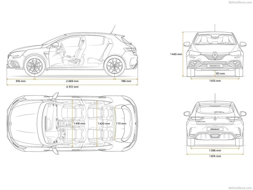 Габариты Рено Меган 3 хэтчбек