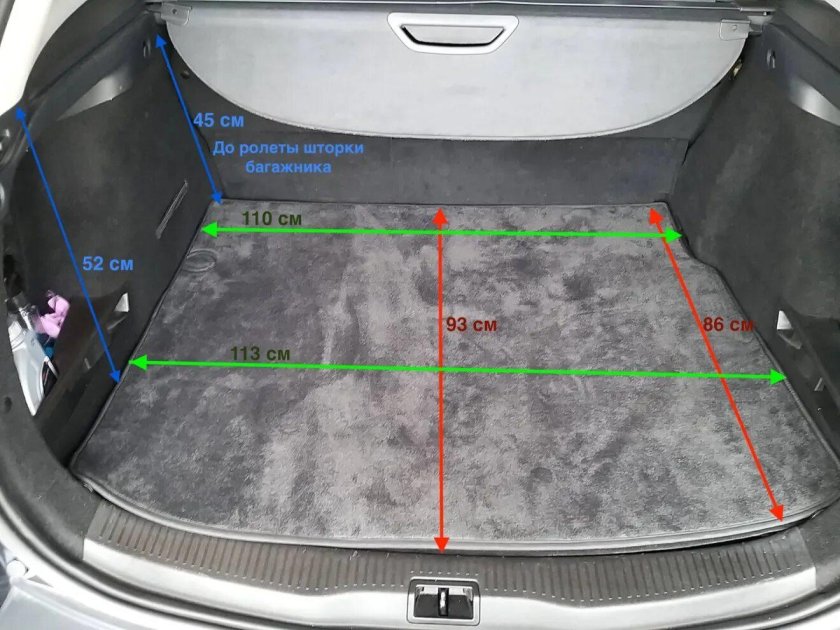Ширина багажника Рено Меган 3