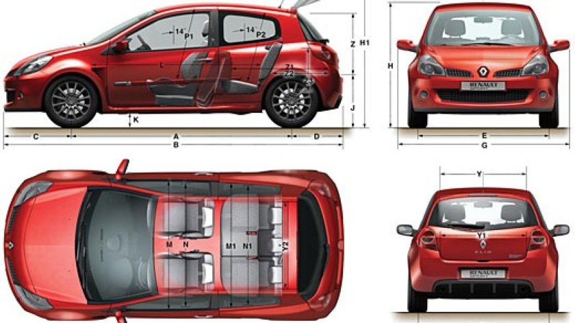 Габариты Рено Клио 2 хэтчбек