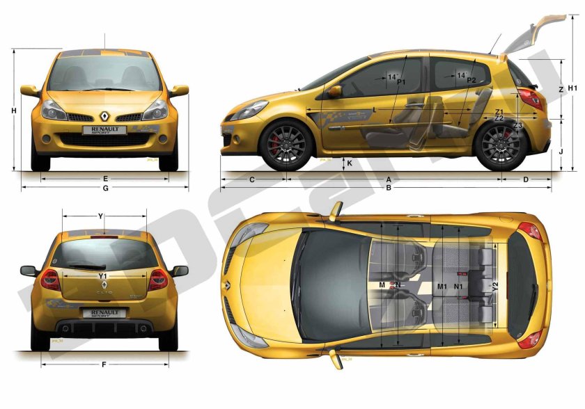 Renault Clio 3 габариты