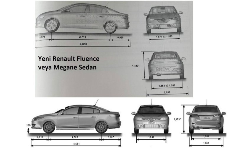 Renault Fluence 2012 габариты