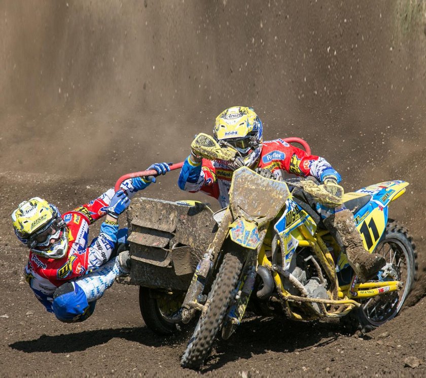 Мотокросс с коляской Урал