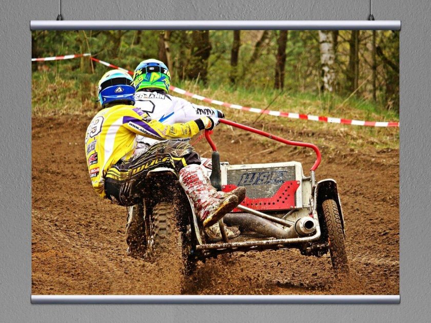 Мотокросс с коляской Урал