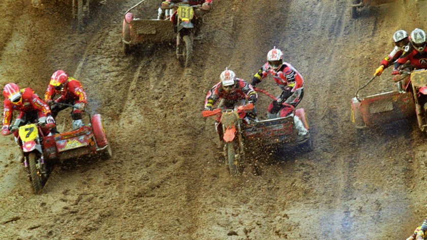 Мотокросс с коляской урал