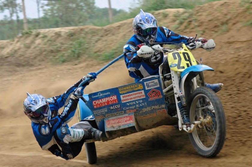 Мотокросс с коляской Урал