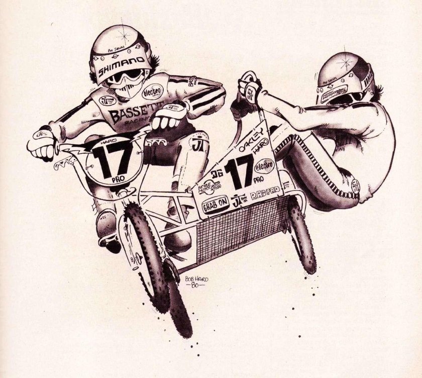 Мотокросс с коляской наклейки