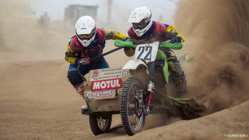 Мотокросс с коляской Урал