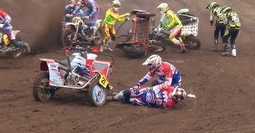 Мотокросс с коляской Урал