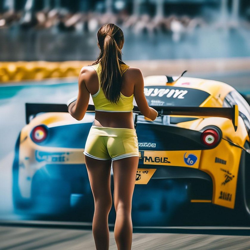 Девушка на гонках