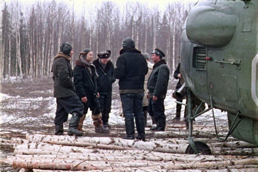 Приземление Леонова и Беляева в тайге