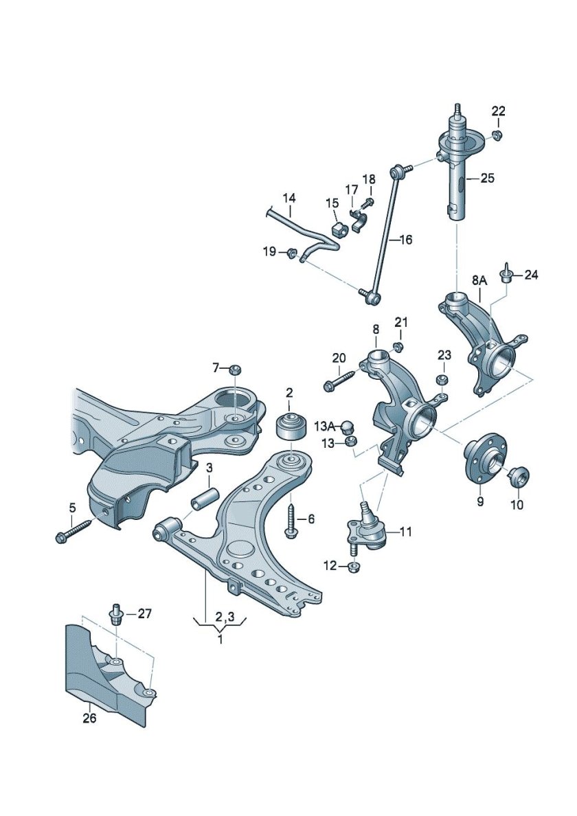 Передняя подвеска Фольксваген поло седан 2013