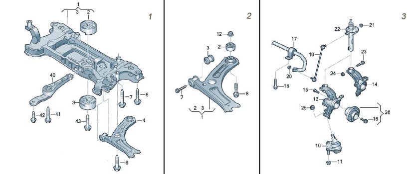 Передняя подвеска Шкода Фабия 1.4 2012