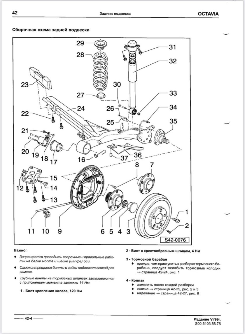 Задняя подвеска шкода октавия а 5 1 6 mpi схема