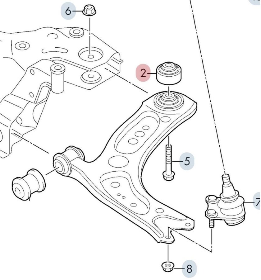 Сайлентблоки передней подвески Шкода Октавия а5