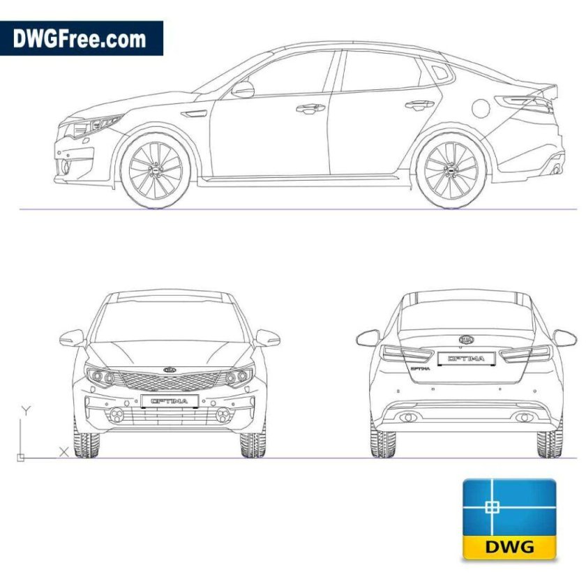 Kia Optima 2019 чертеж