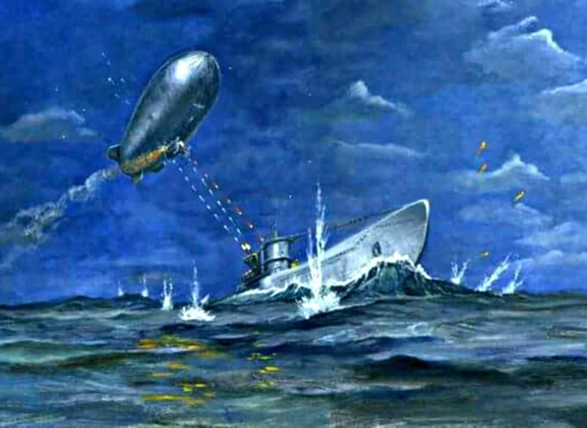 Дирижабль против подводной лодки