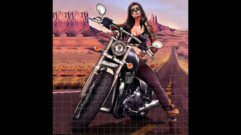 Девушка на мотоцикл