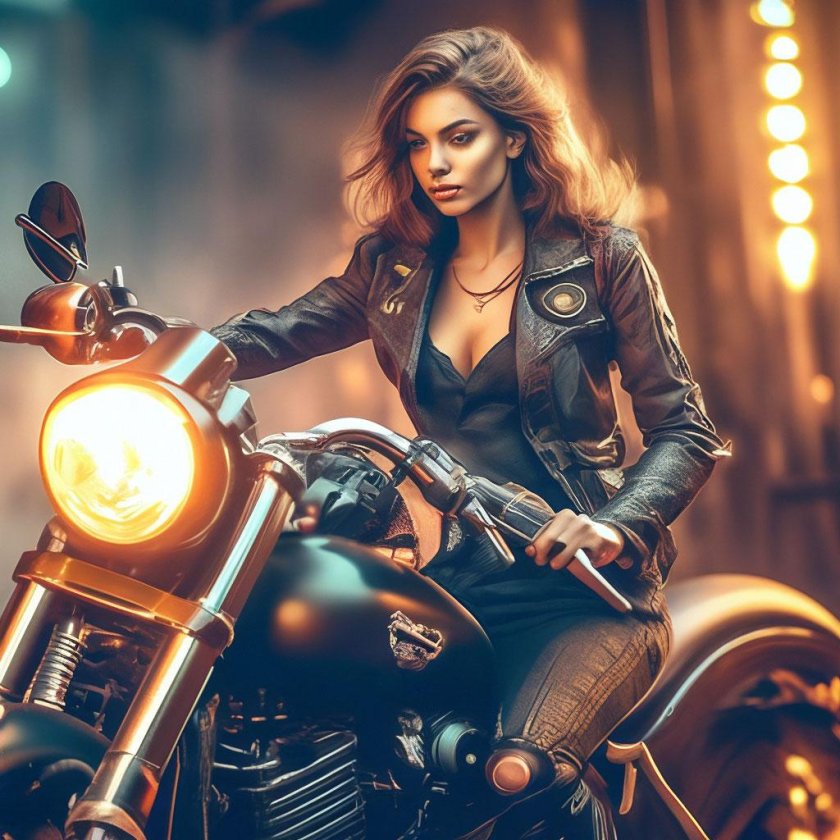 Девушка байкер