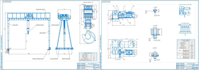 Козловой кран чертеж