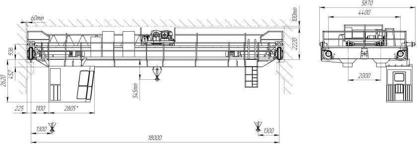 Кран мостовой двухбалочный 20т