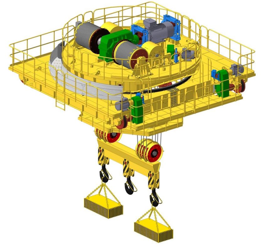 Поворотная грузовая тележка мостового крана