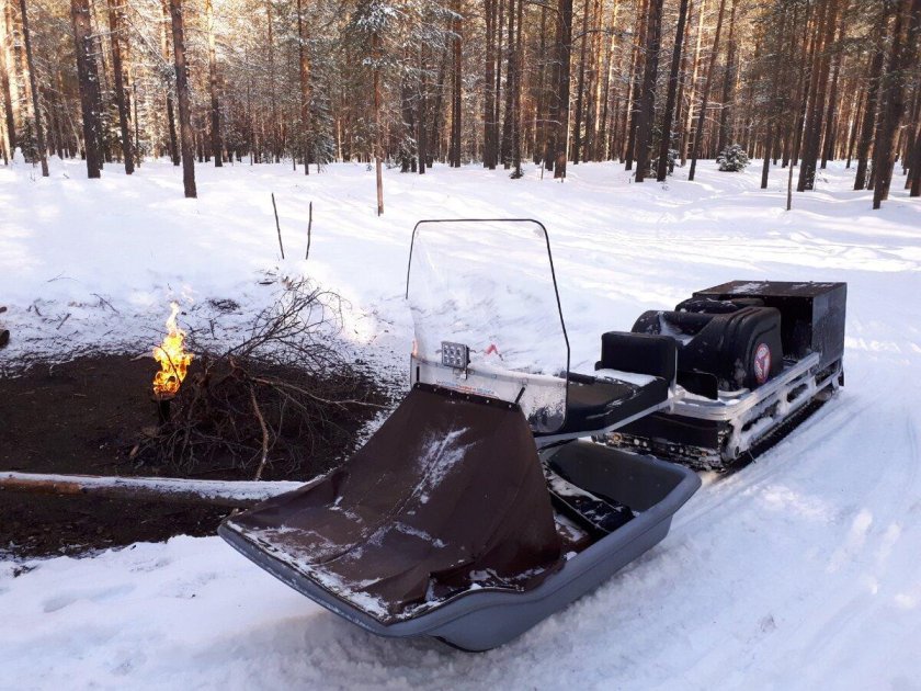 Мотобуксировщик ураган Тайга толкач
