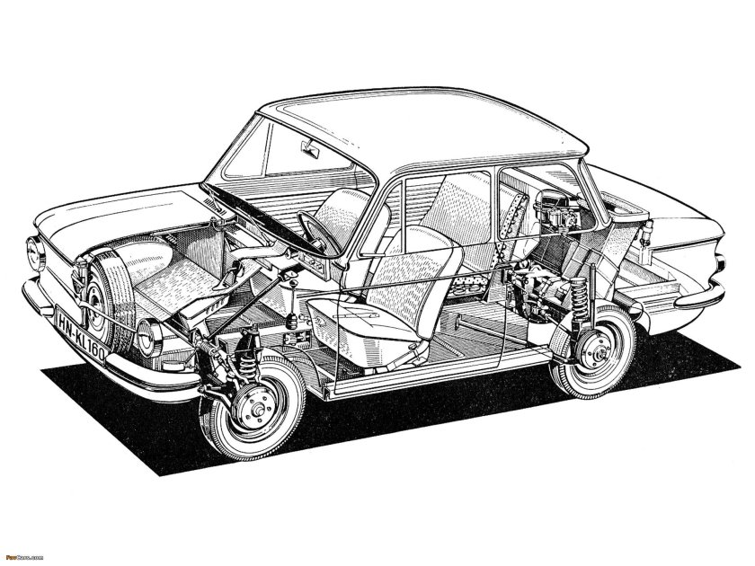 ЗАЗ-968м "Запорожец" чертеж