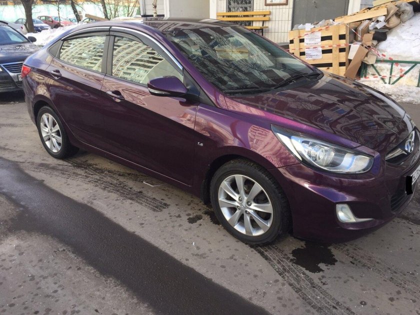 Хендай Солярис 2011 фиолетовый