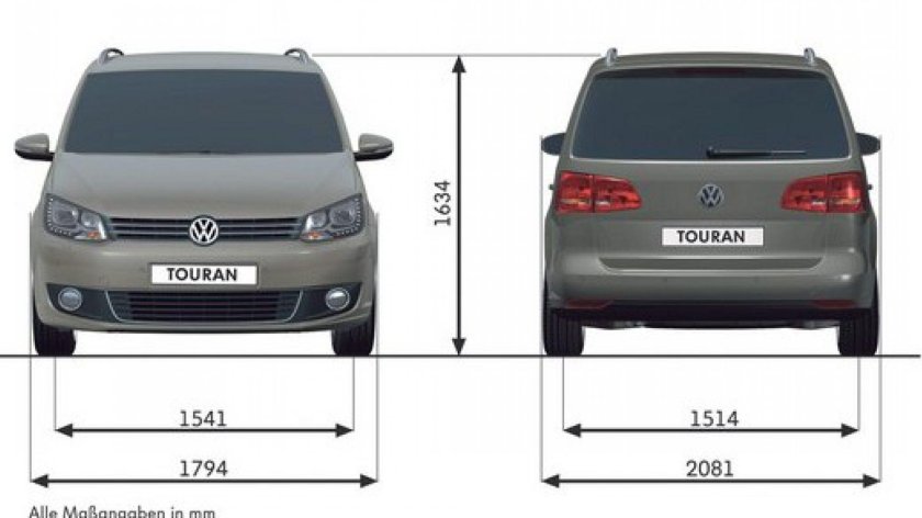 Габариты Фольксваген Туран 2008