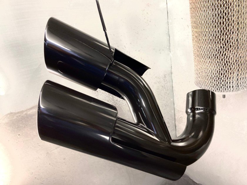 Покраска насадок глушителя в черный глянец