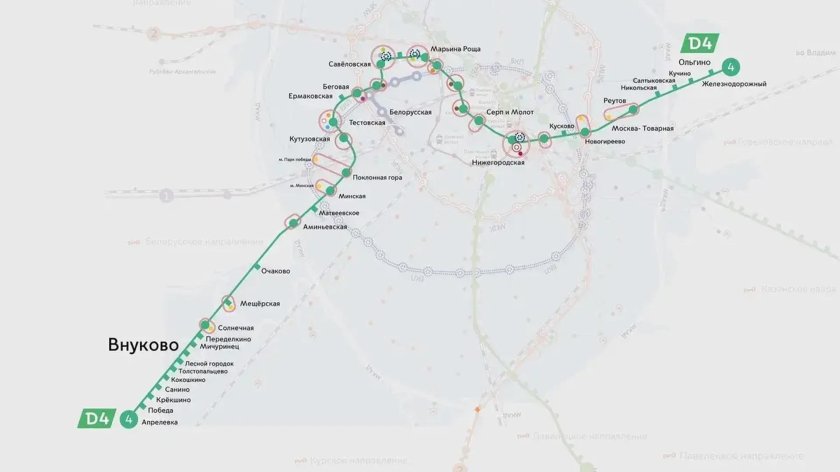 МЦД-4 схема станций