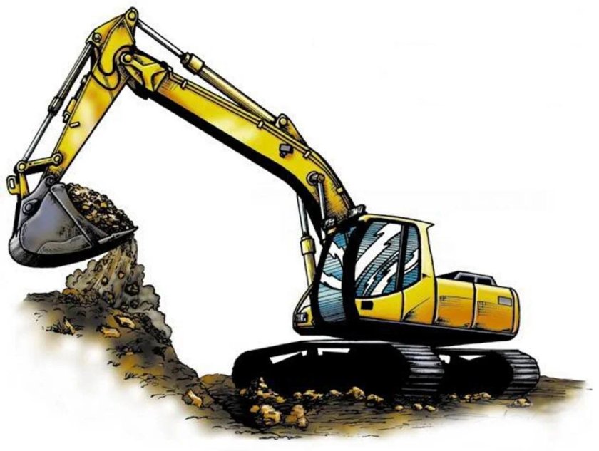 Экскаватор мультяшный