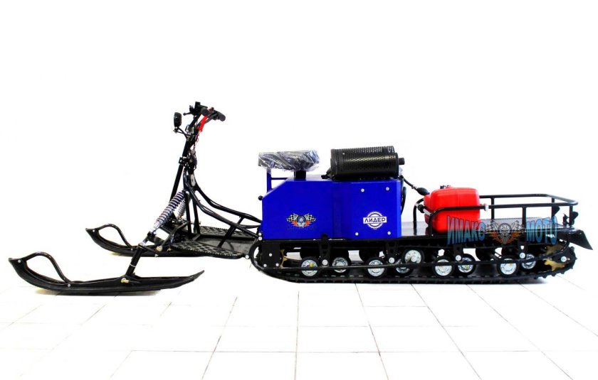 Мотобуксировщик с лыжным модулем 24 л.с., с реверсом Лидер-3-4т-24ап superlong