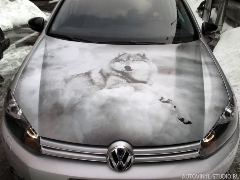 Винилография города на капот Тойота Прадо