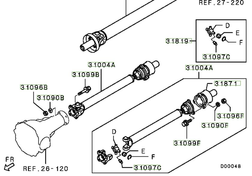 Карданный вал Митсубиси Паджеро