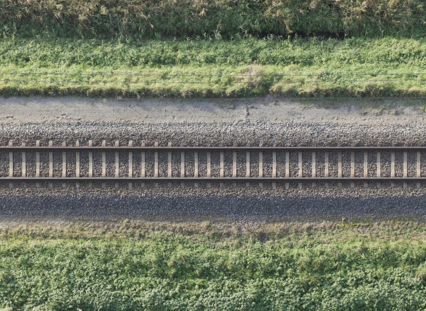 Железная дорога вид сверху