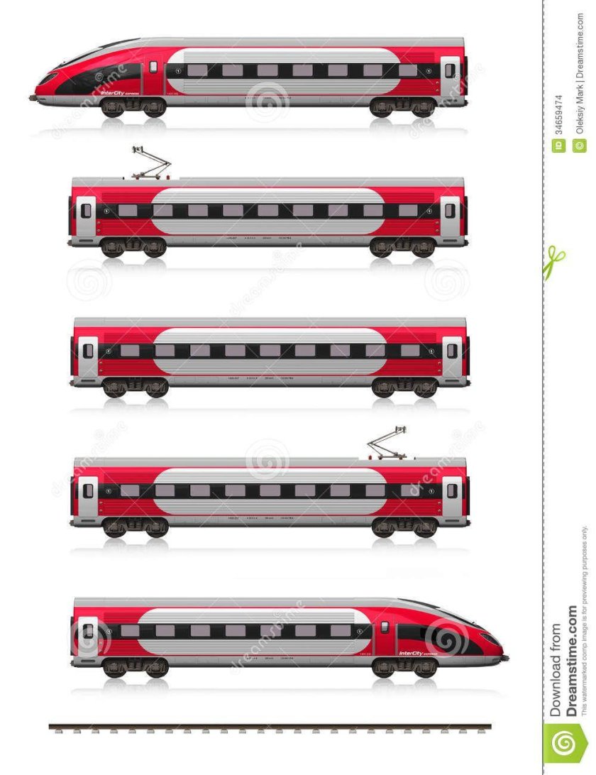 Рисунок поезда РЖД сбоку