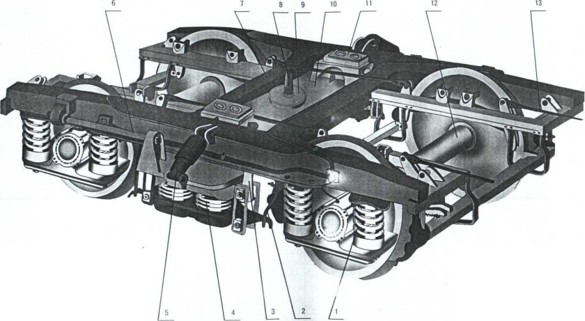 Тележка пассажирского вагона КВЗ-ЦНИИ-1