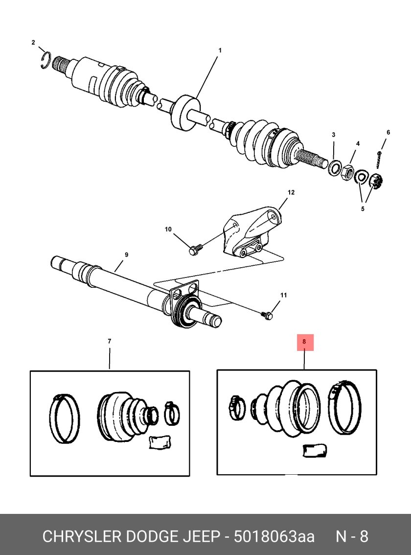 Комплект пылника приводной вал