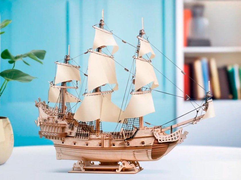 Сборная модель из дерева lemmo корабль утренняя