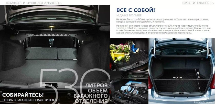 Габариты багажника Datsun on do