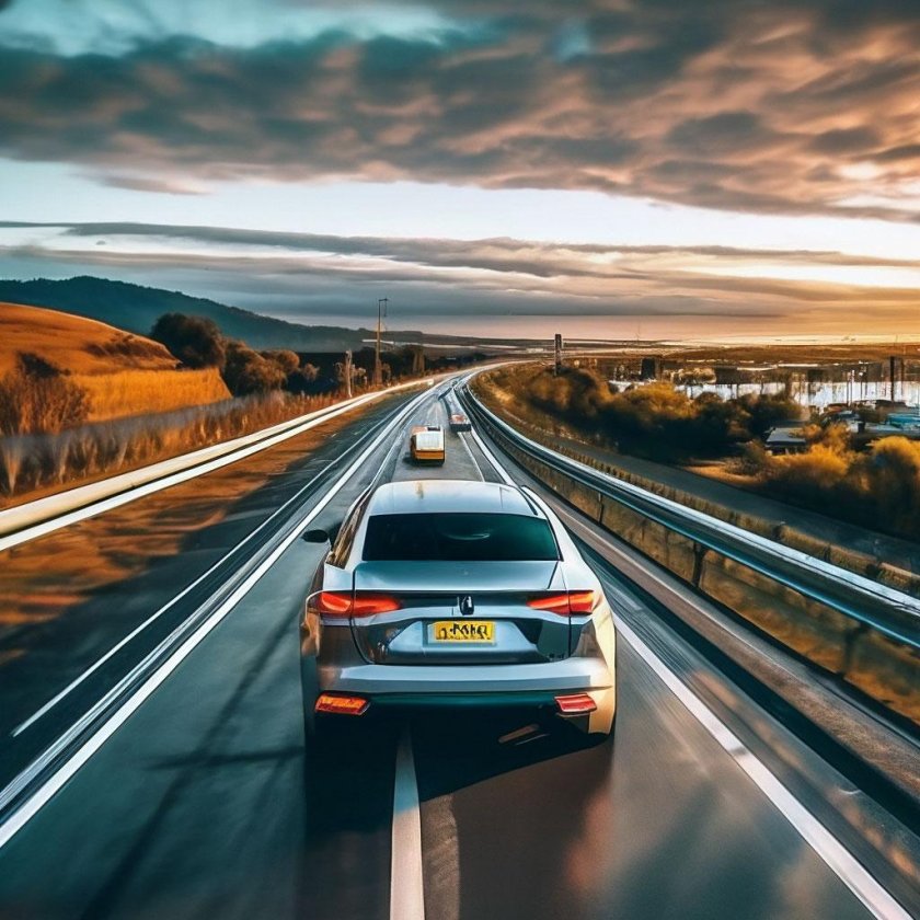 Машина едет по дороге